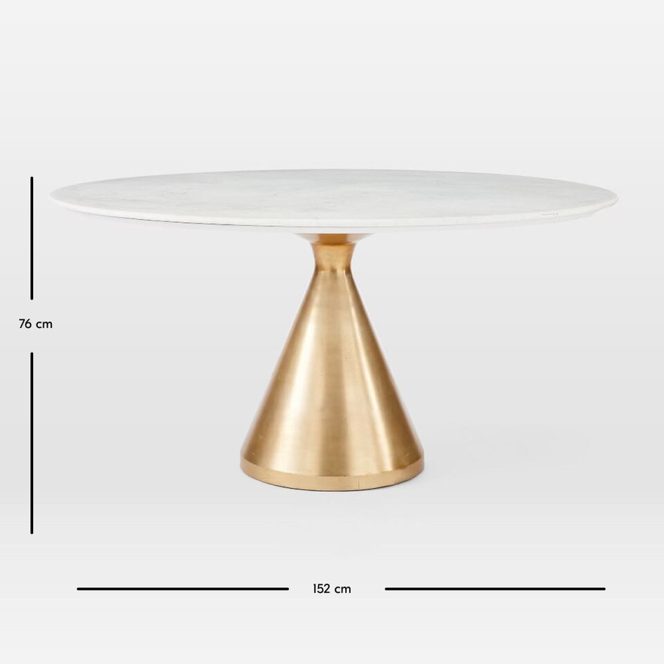 Silhouette Pedestal Marble Round Dining Table (122 cm - 152 cm)